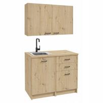 Virtuvės spintelių komplektas 100 x 60 cm Ąžuolas Artisan su stalčiais ir stalviršiu