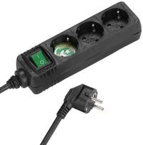 Vivanco extension cord 3 sockets 1.4m, black