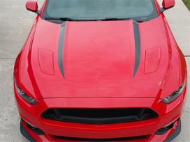 2 vnt. Matinės juodos spalvos automobilio variklio dangčio grafikos juostelių lipdukai Ford Mustang 2015 2016