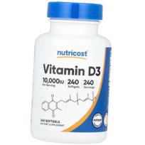 Vitaminas D, Cholekalciferolis, Vitaminas D3 10000, Nutricost 240 minkštųjų kapsulių (36647060) 240softgels