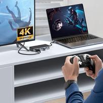 Išorinio kietojo disko dėklas „Orico OM28PR-G2“ USB-C prijungimo stotelė su M.2 disko lizdu + 1 x USB-A 3.2 + 1 x USB-C 3.2 + 2 x USB-A 2.0 + 1 x HDMI