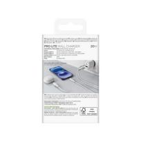 Puro PROLITE 20W sieninis įkroviklis (USB-A / USB-C) + 1,2 m USB-C – USB-C laidas, baltas