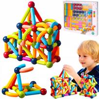 Magnetinis konstruktorius 3D, 80 detalių
