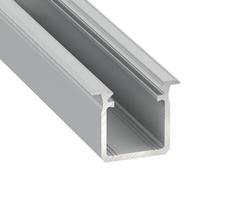 Aliuminis įleidžiamas profilis Lumines LED juostoms (pilkas, pagilintas, 2m)