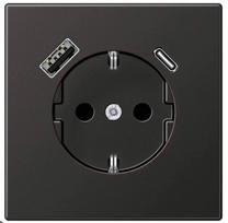 Kištukinis lizdas su USB prievadais JUNG LS1520AN (antracito spalvos, 16A/250V)