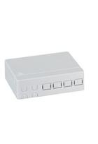 Optinė sieninė dėžutė ant DIN TB-DIN-4 (4 skaid., SC Dupl./LC Duplex, be adapterių)