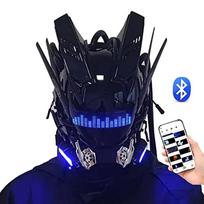 Jaupto Panko Kaukė Cosplay Vyrams, Bluetooth Programėlės Techwear Kaukė, Helovino Cosplay Kostiumo Aksesuaras su LED Lempute, Futuristinė Kaukė