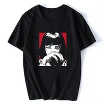 Filmo T-shirt Quentin Tarantino Pulp Fiction Mia Vintage Vyriški/moteriški Madingi Viršutiniai drabužiai Vintage 90-ųjų Gatvės stilius Punk Rock Harajuku Drabužiai L juoda