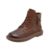 Madingi GKTINOO Moteriški Batai Sportbačiai Perforuoti Madingi Tikros Odos Batai Moterims 2025 Naujas Pavasaris Kvėpuojantys Plokščiapadžiai Ankle Boots 5