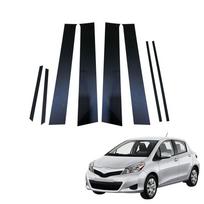 6 vnt. Blizgančio juodo stulpelio, durų, lango apdailos dangtelių rinkinys, skirtas 2005-2013 m. Toyota Yaris
