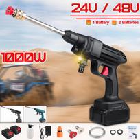 1000W 48V 24V 88000mAh Belaidis Aukšto Slėgio Automobilių Plovimo Pistoletas Vandens Pistoletas Ličio Baterija Nešiojamas Aukšto Slėgio Ploviklis Putų Generatorius 24V 2 x Batteries mėlyna