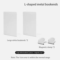 Knygų atramos 6 poros, Baltos metalinės knygų atramos, Knygų atramos lentynoms, Knygų stabdiklis sunkioms knygoms, Knygų dalikliai namų biurui