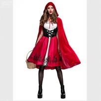 Women's Vintage Dress Solid Color Patchwork Cosplay Sleeveless Dresses L raudona