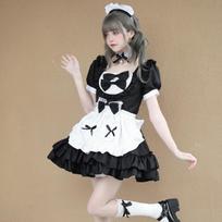 „Cosplay“ minkšta mergaitės tarnaitės suknelė, gryna miela rožinė tarnaitės uniforma, vaidmenų žaidimo sijonas S rožinė