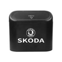 Automobilio transporto priemonės dėklas laikymo dėžutė Juoda ABS kvadratinė spaudžiama šiukšliadėžė Skoda Octavia MK2 MK3 2 3 A7 Fabia Karoq Kodiaq Superb Rapid Kamiq