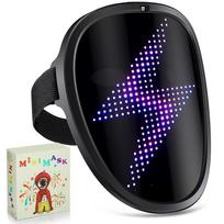 LED kaukė su gestų jutikliu Vaikams Elektroninė šviečianti kaukė Helovino vakarėliui Festivalio pasirodymui Vaikų šviečianti kaukė juoda