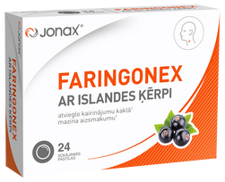JONAX Faringonex su islandine kerpena pastilės, 24 vnt.