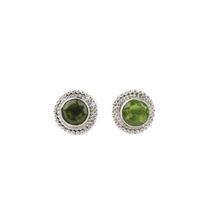 Peridoto brangakmenio 925 svarų sterlingų sidabro papuošalai Rankų darbo apvalūs auskarai vėrimui 0,5  EE-128-11