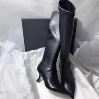 Fashion Sexy Thigh High Boots for Womens Pointed Toe Knee-High Boot Pu Leather Side Zipper High Heels Modern Shoe Zapatos De Mujer 34 bordinė