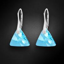 Sidabriniai auskarai moterims DiamondSky „Osiris (Aquamarine)“ su Swarovski kristalais