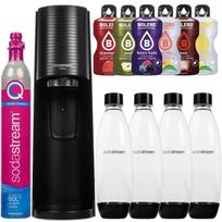 "SodaStream Terra Black" saturatorius + 2 buteliai + dvi pakuotės 1 l "Fuse" butelių "Black" + "Bolero
