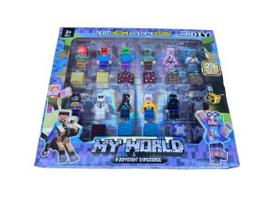 Figurėlės su magnetiniais kubeliais Minecraft stiliaus My World, 24 vnt.