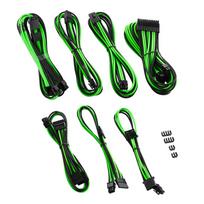 CableMod C-Series PRO ModMesh 12VHPWR Cable Kit for Corsair RM, RMi, RMx (Black Label) – juodos spalvos/žalios spalvos