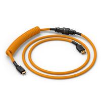 Glorious GMMK Coiled Cable susuktas klaviatūros laidas Glorious Gold, USB-C į USB-A – auksinės ir juodos spalvos