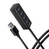 AXAGON HUE-M1AL Mini USB-A-Hub,4x USB-A 3.2 Gen 1, sidabro spalvos – 1,2m