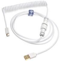 Ducky Coiled Cable susuktas klaviatūros laidas – White Edition