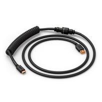 Glorious GMMK Coiled Cable susuktas klaviatūros laidas Phantom Black, USB-C į USB-A – juodos spalvos
