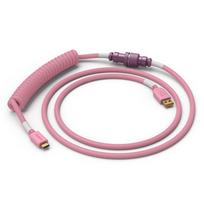 Glorious Coiled Cable susuktas klaviatūros laidas Prism Pink, USB-C į USB-A – 1,37m, rožinės spalvos