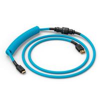 Glorious GMMK Coiled Cable susuktas klaviatūros laidas Electric Blue, USB-C į USB-A – mėlynos ir juodos spalvos