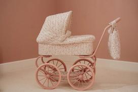 Little dutch metalinis lėlės vežimėlis su lopšiu Soft Flowers