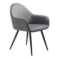 Pilkos spalvos iš audinio valgomojo kėdė su porankiais Minto – Unique Furniture