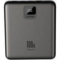Išorinė baterija CANYON PB-2008 20000 mAh, 100W, PD, 2xUSB-A, 2xUSB-C, tamsiai pilkas