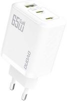 Dudao A29 65W GaN laidinis įkroviklis 2 x USB-C + 1 x USB-A – baltos spalvos