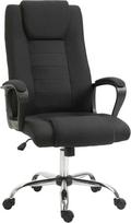Vinsetto biuro kėdė, kompiuterio kėdė su supimosi funkcija, galvos atrama, ergonomiška, sukiojama, reguliuojamo aukščio, lino tekstūros, juoda, 62 x 62 x 110-119 cm