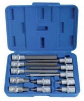 Galvučių komplektas su Hex antgaliais SATRA S-SH1212L; 1/2''; 12 vnt.