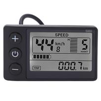 24V 36V 48V LCD ekranas Elektrinio dviračio S866 LCD ekrano matuoklis 24V 36V 48V Valdymo pultas su vandeniui atspariu kištuku juoda