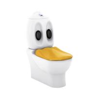 Vaikiškas tualetas CREAVIT DUCKY su geltonu sėdynės dangčiu ir minkštu uždarymu, baltas