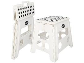 SULANKSTOMA TABURETĖ NESLYSTANTI PLATFORMA KĖDĖ 150KG 32CM WHITE