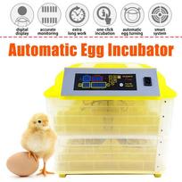 220V 96 kiaušinių inkubatorius, dvigubo sluoksnio, visiškai automatinis peryklos įrenginys vištoms, antims, išmanus valdymas +12V LCD ekranas 58x54x35cm