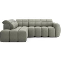 Pilkai žalios spalvos iš boucle sulankstoma/su sandėliavimo vieta kampinė sofa (su kairiuoju kampu/„L“ formos) Falconn – ELTAP