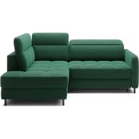 Žalios spalvos iš velveto sulankstoma/su sandėliavimo vieta kampinė sofa (su kairiuoju kampu/„L“ formos) Barea – ELTAP