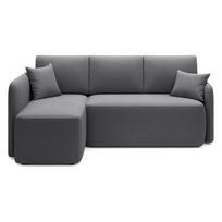 Taupe spalvos iš velveto sulankstoma/su sandėliavimo vieta kampinė sofa (su kairiuoju kampu/su gultu) Hadson – ELTAP