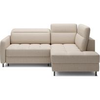 Smėlio spalvos iš velveto sulankstoma/su sandėliavimo vieta kampinė sofa (su dešiniuoju kampu/„L“ formos) Barea – ELTAP