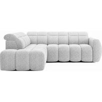 Šviesiai pilkos spalvos kampinė sofa iš boucle (su kairiuoju kampu/„L“ formos) Falconn – ELTAP