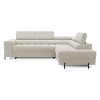 Kreminės spalvos iš boucle sulankstoma/su sandėliavimo vieta kampinė sofa (su dešiniuoju kampu/„L“ formos) Ferucce – ELTAP