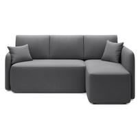 Taupe spalvos iš velveto sulankstoma/su sandėliavimo vieta kampinė sofa (su dešiniuoju kampu/su gultu) Hadson – ELTAP